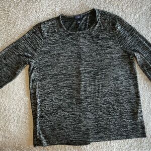 GAP Charcoal Knit Long Sleeve Top Size L